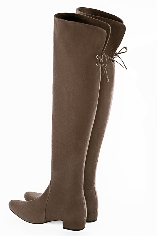 Chocolate brown thigh high boots best sale